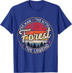 Forest The Man The Myth The Legend Personalized Name T-Shirt - T-Shirt | Royal