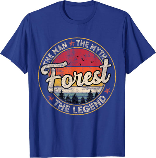 Forest The Man The Myth The Legend Personalized Name T-Shirt - T-Shirt | Royal