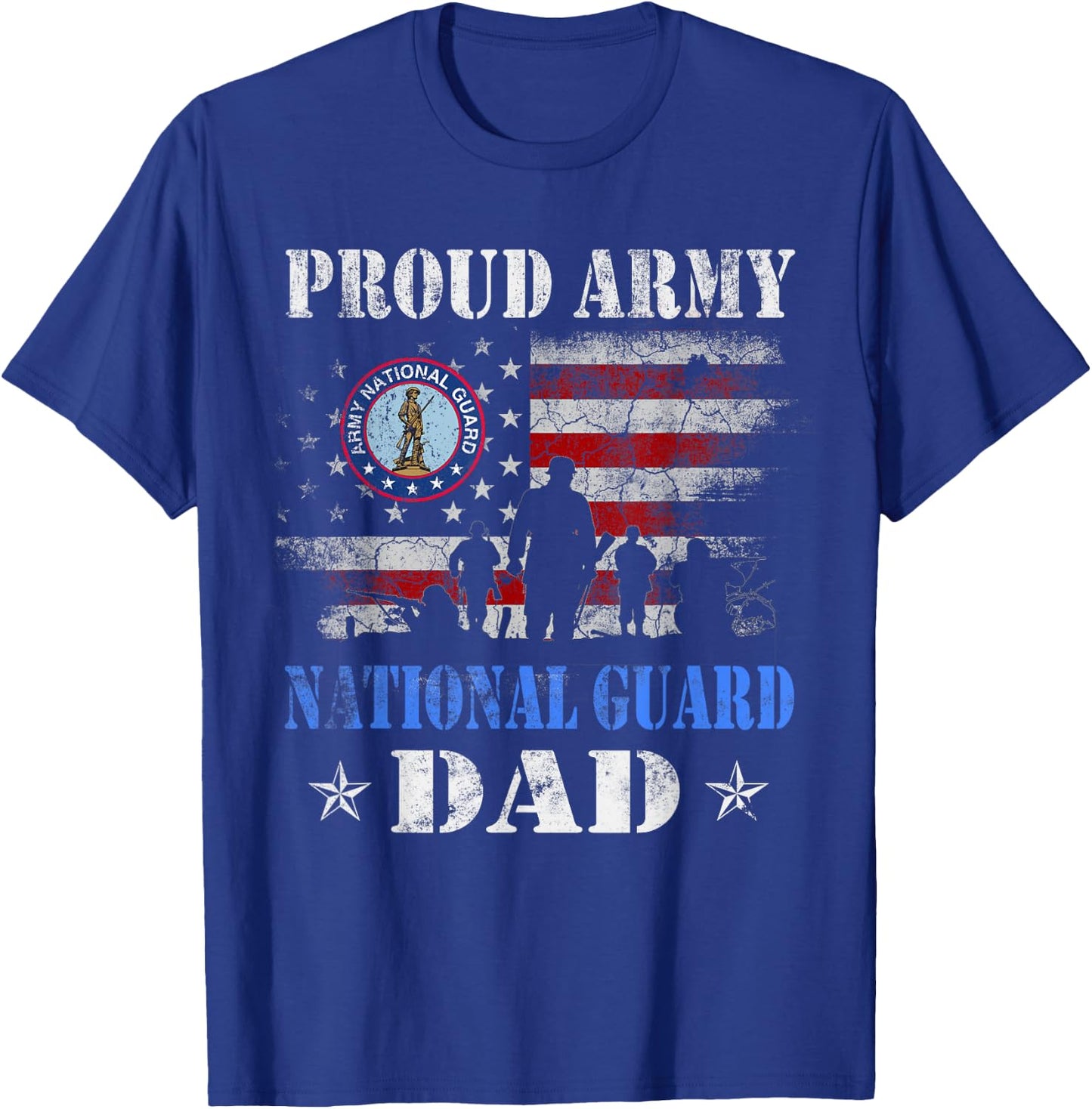 Proud Army National Guard Dad T shirt Veterans Day Gift T-Shirt - T-Shirt | Royal