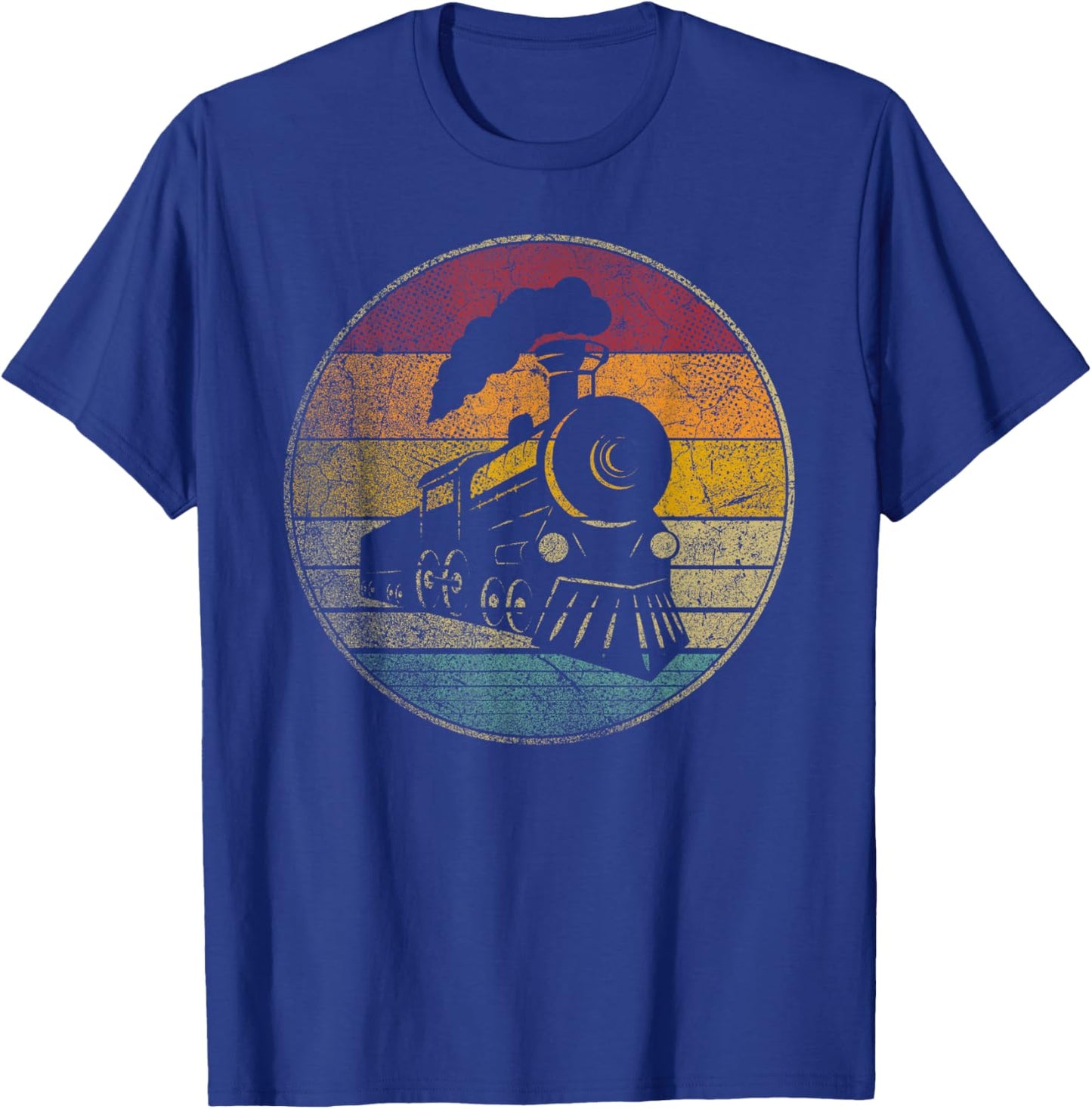 Train Vintage Distressed Retro Engineer Engine Conductor T-Shirt - T-Shirt | Royal