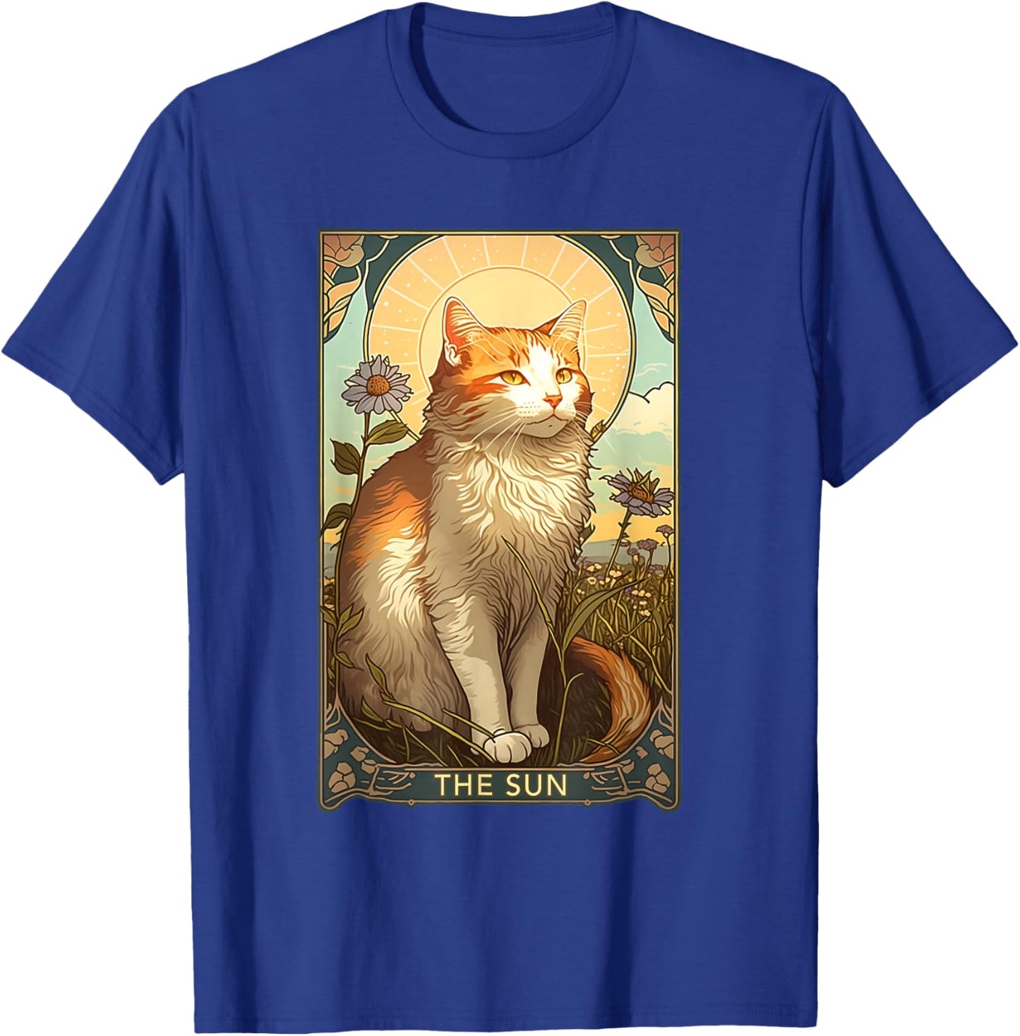 Cat Tarot Card, The Sun Tarot Card, Art Nouveau T-Shirt - T-Shirt | Royal