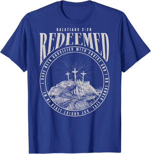 Redeemed I Have Been Crucified With Christ (on back) T-Shirt - T-Shirt | Royal