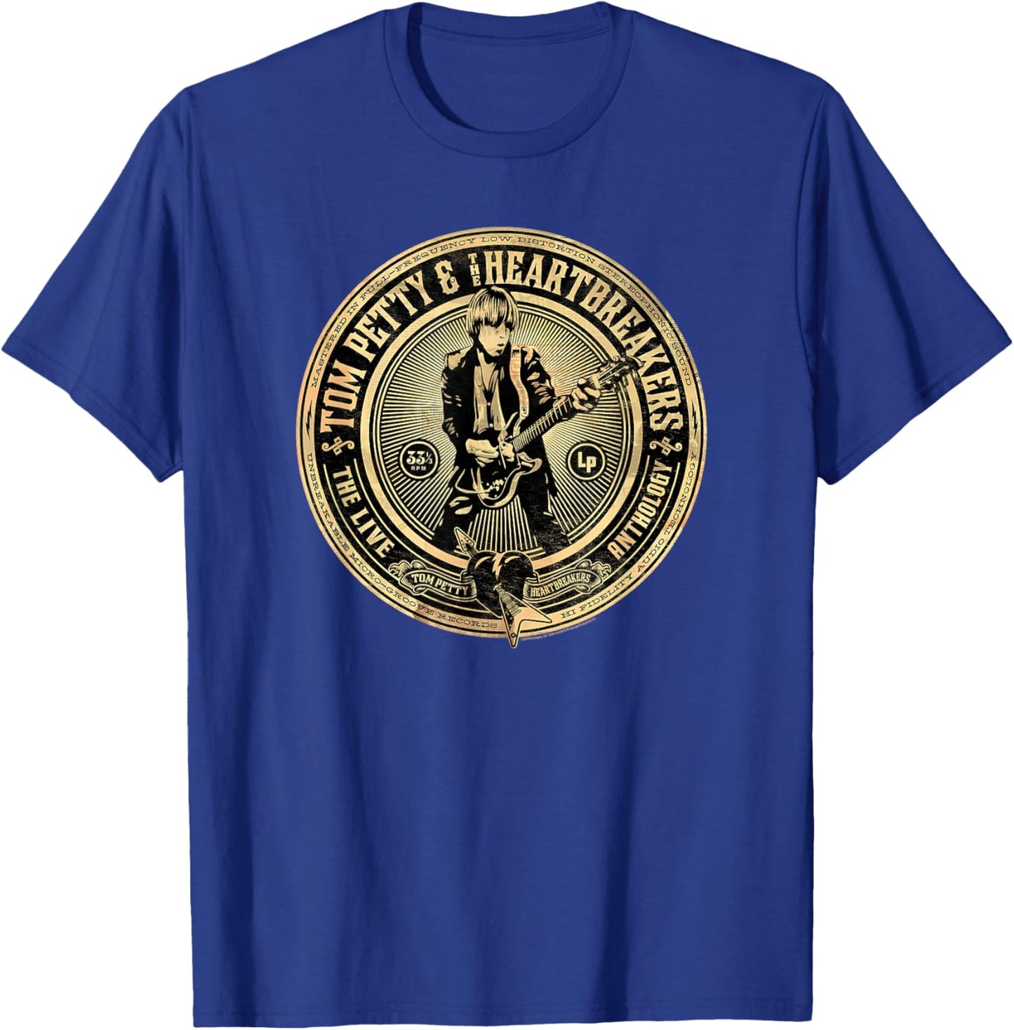 Tom Petty Adult , Black, Small, Short Sleeve, , Classic Fit, Modern Style, Embroidery, The Live Anthology Box Set Cover Art T-Shirt - T-Shirt | Royal