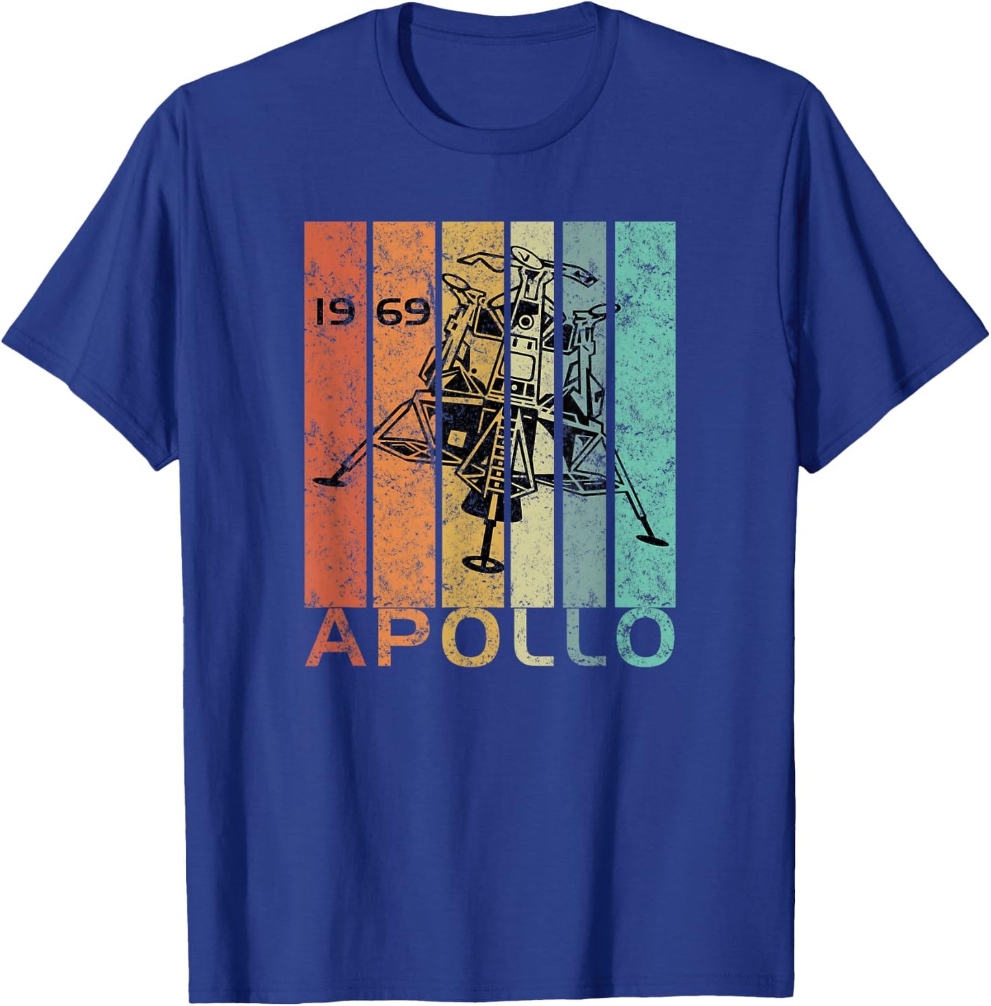 Retro Apollo 11 50th Anniversary Moon Landing 1969 2019 Gift T-Shirt - T-Shirt | Royal