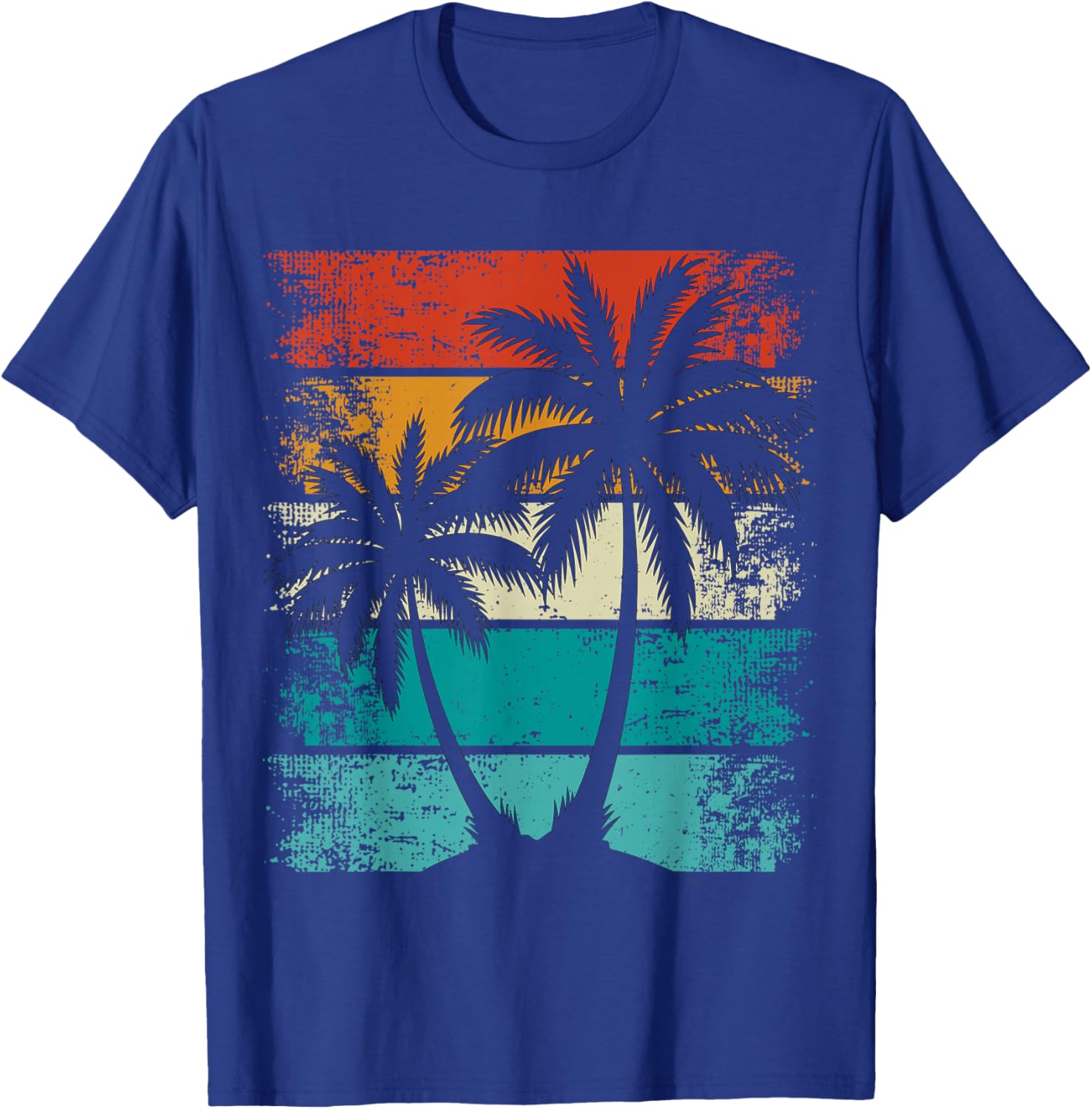 Cooler Sommerurlaub, Retro-Sonnenuntergang Palme T-Shirt - T-Shirt | Royal