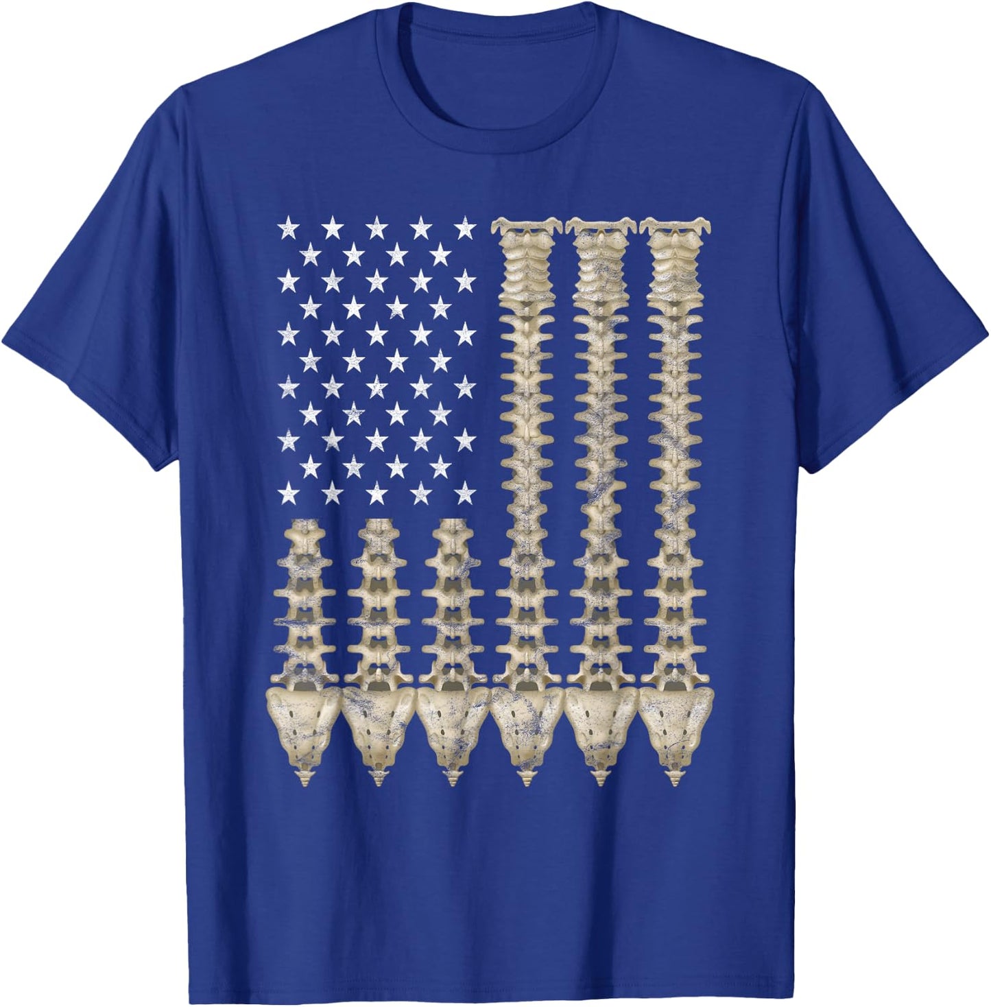 Chiropractors Office Spine Chiropractic American Flag Gift Women Men T-Shirt - T-Shirt | Royal
