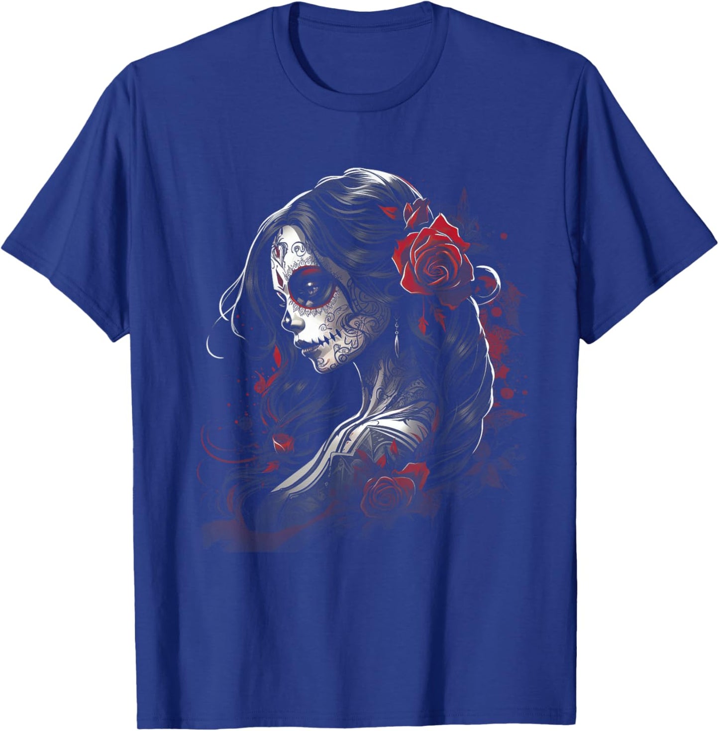 Tattoo Sketch Mexican Art Rose Dia de Los Muertos T-Shirt - T-Shirt | Royal