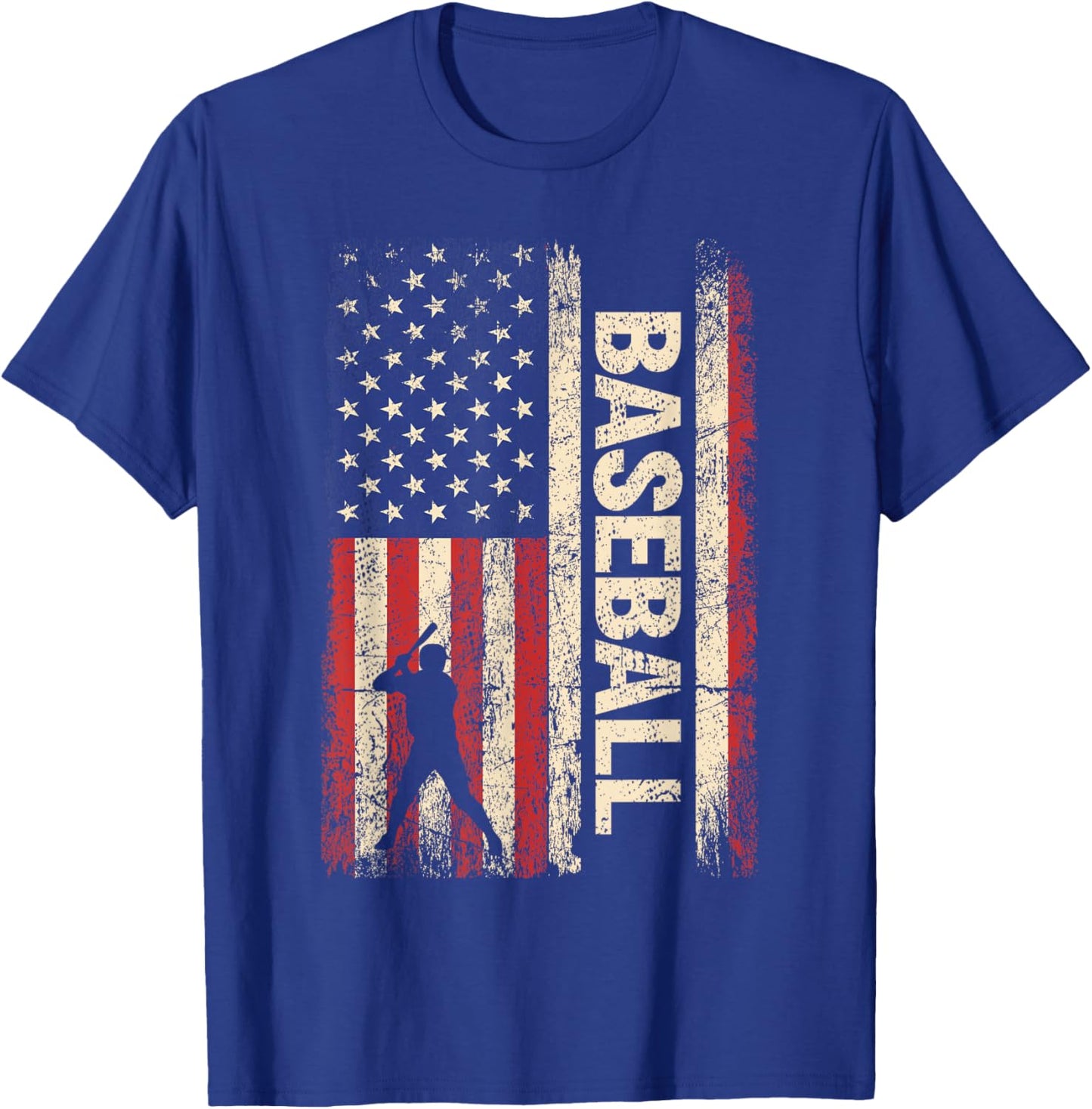 Baseball American US Flag Shirt Vintage 4th of July Men Kids T-Shirt - T-Shirt | Royal