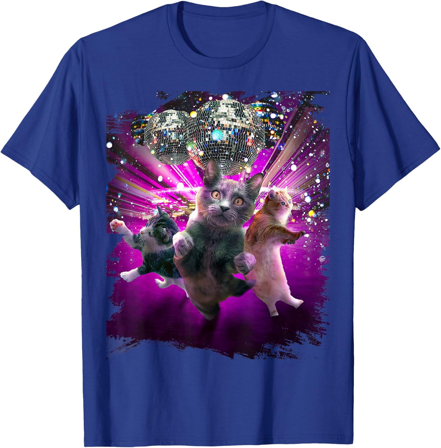 Disco Cats - 70s Disco Kitty Cat Rave T-Shirt - T-Shirt | Royal