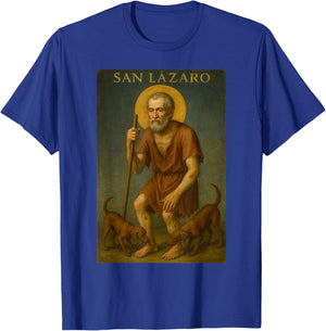 San Lazaro Santeria babalu Aye with dogs T-Shirt - T-Shirt | Royal