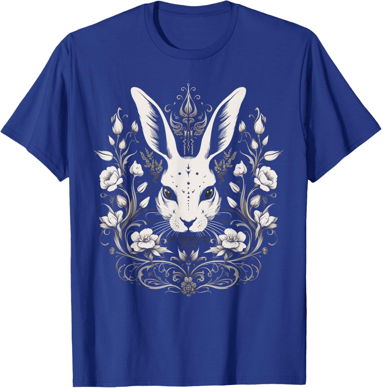 Hase Häschen Blumen Hexe Okkulte Gothic Vintage Ostern T-Shirt - T-Shirt | Royal
