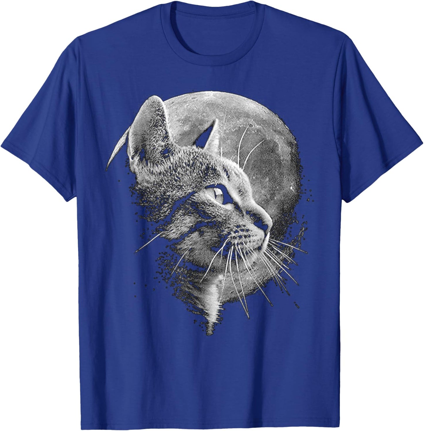 Cute Cat With Moon - Funny Cat T-Shirt - T-Shirt | Royal