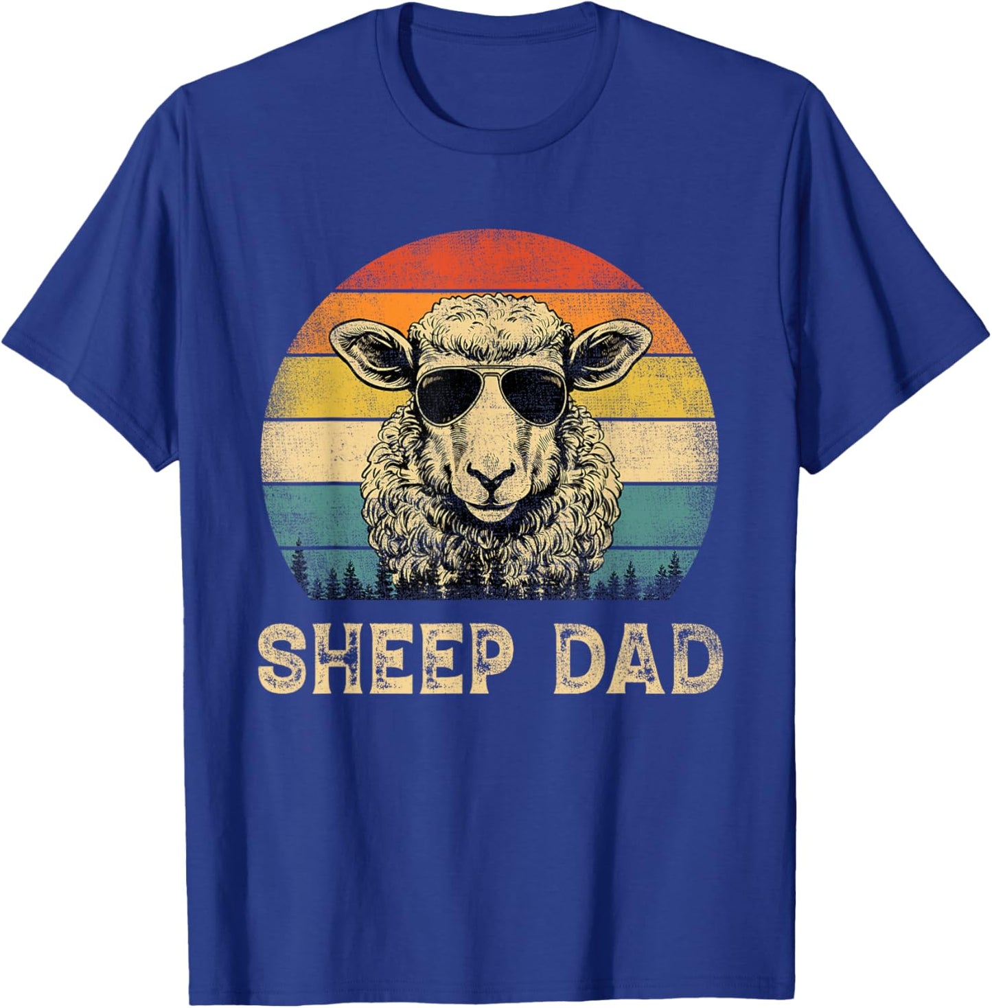 Vintage Sheep Dad Sheep Lovers Daddy Father's Day T-Shirt - T-Shirt | Royal