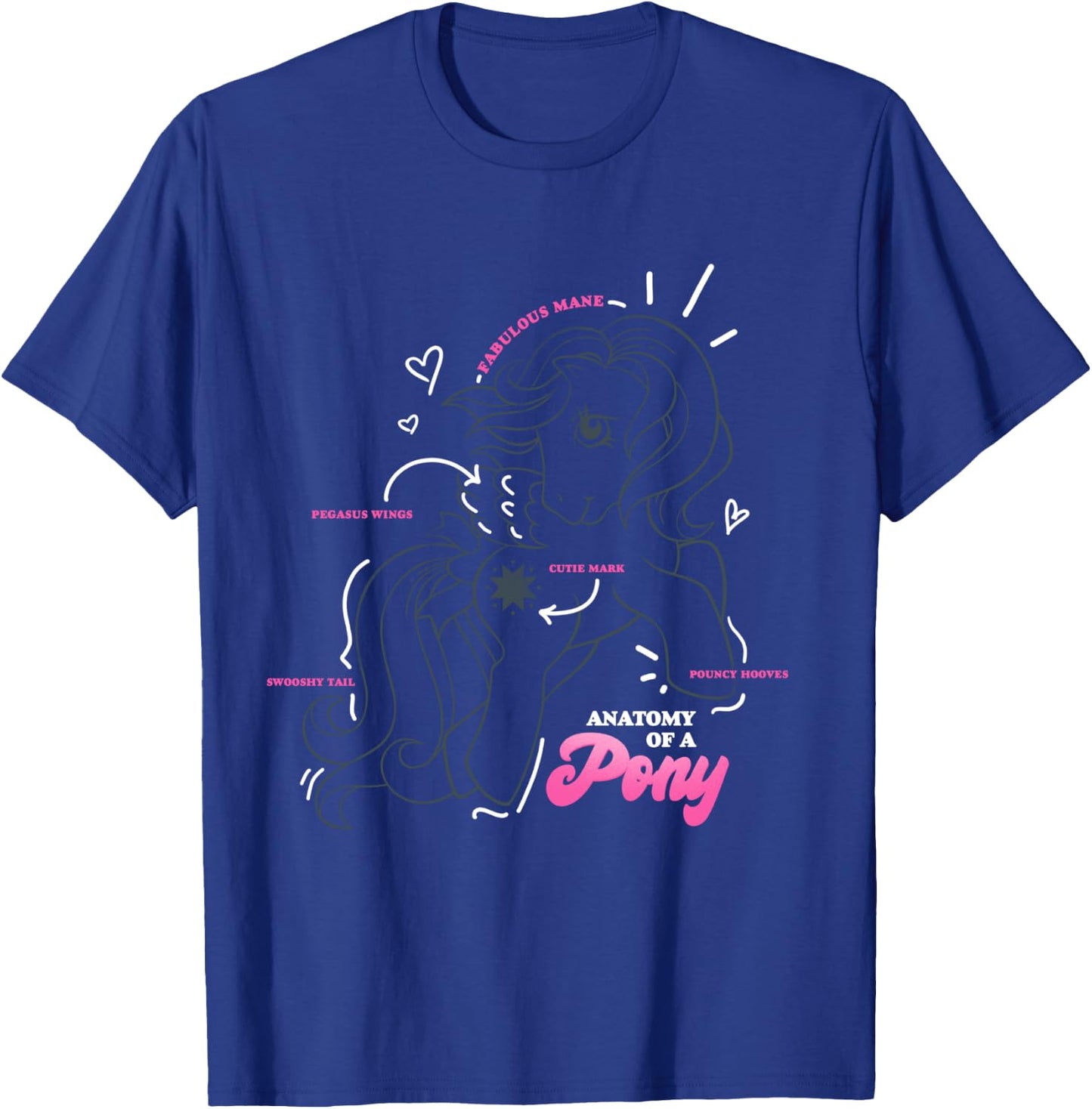 My Little Pony Starshine Anatomy Of A Pony Vintage Diagram T-Shirt - T-Shirt | Royal