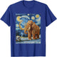 Woolly Mammoth Ice Age - Van Gogh Style - Starry Night T-Shirt - T-Shirt | Royal