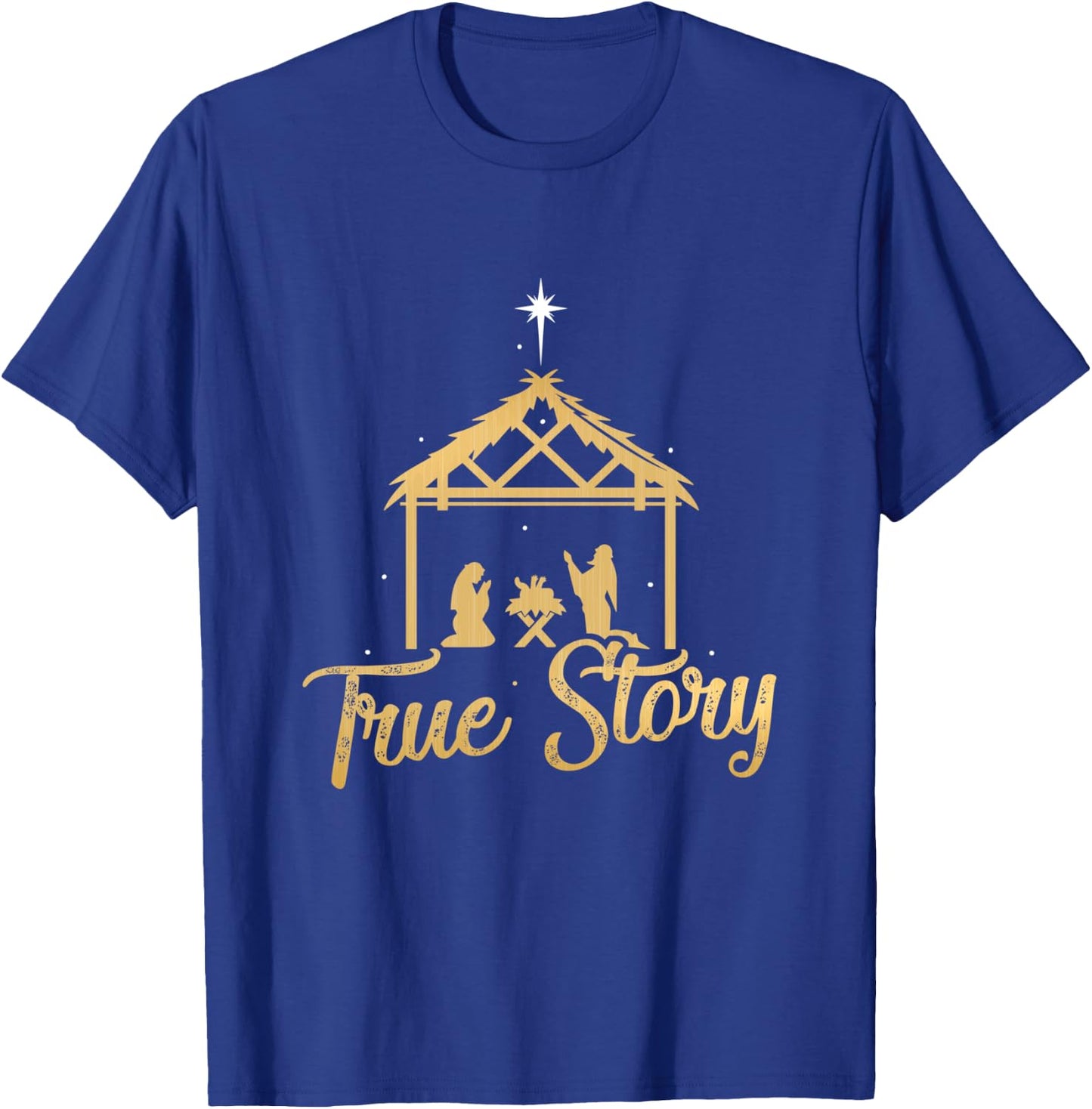 True Story Christmas Advent Nativity Scene T-Shirt - T-Shirt | Royal