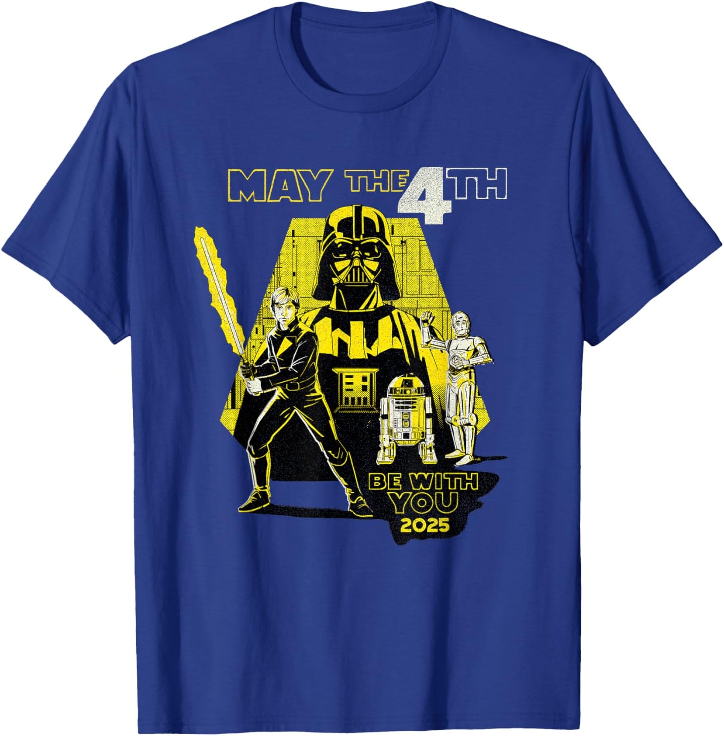 Star Wars Day: May the 4th Be With You 2025 Retro Distressed T-Shirt - T-Shirt | Royal