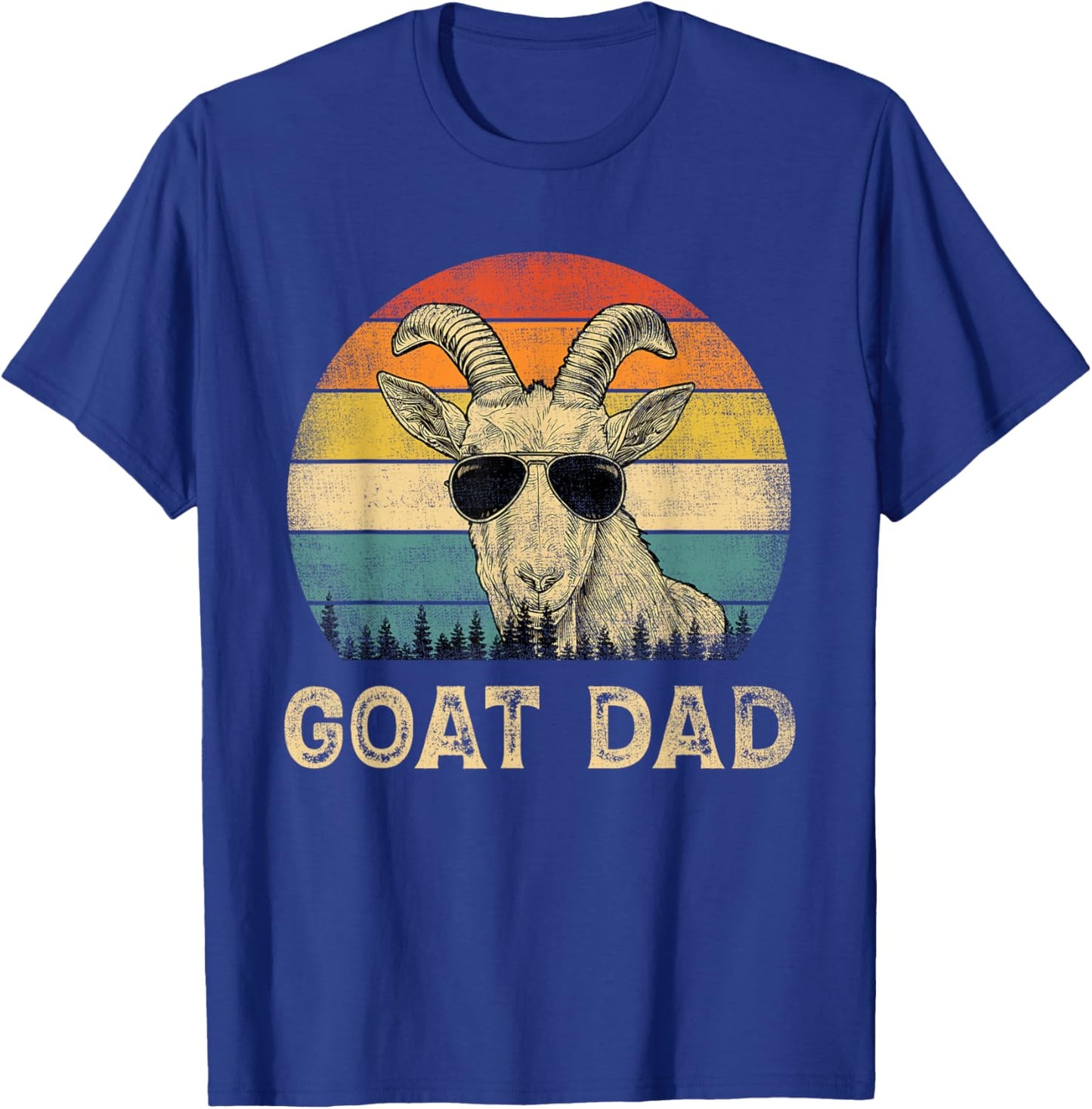 Vintage Goat Dad Goat Lovers Daddy Father's Day T-Shirt - T-Shirt | Royal