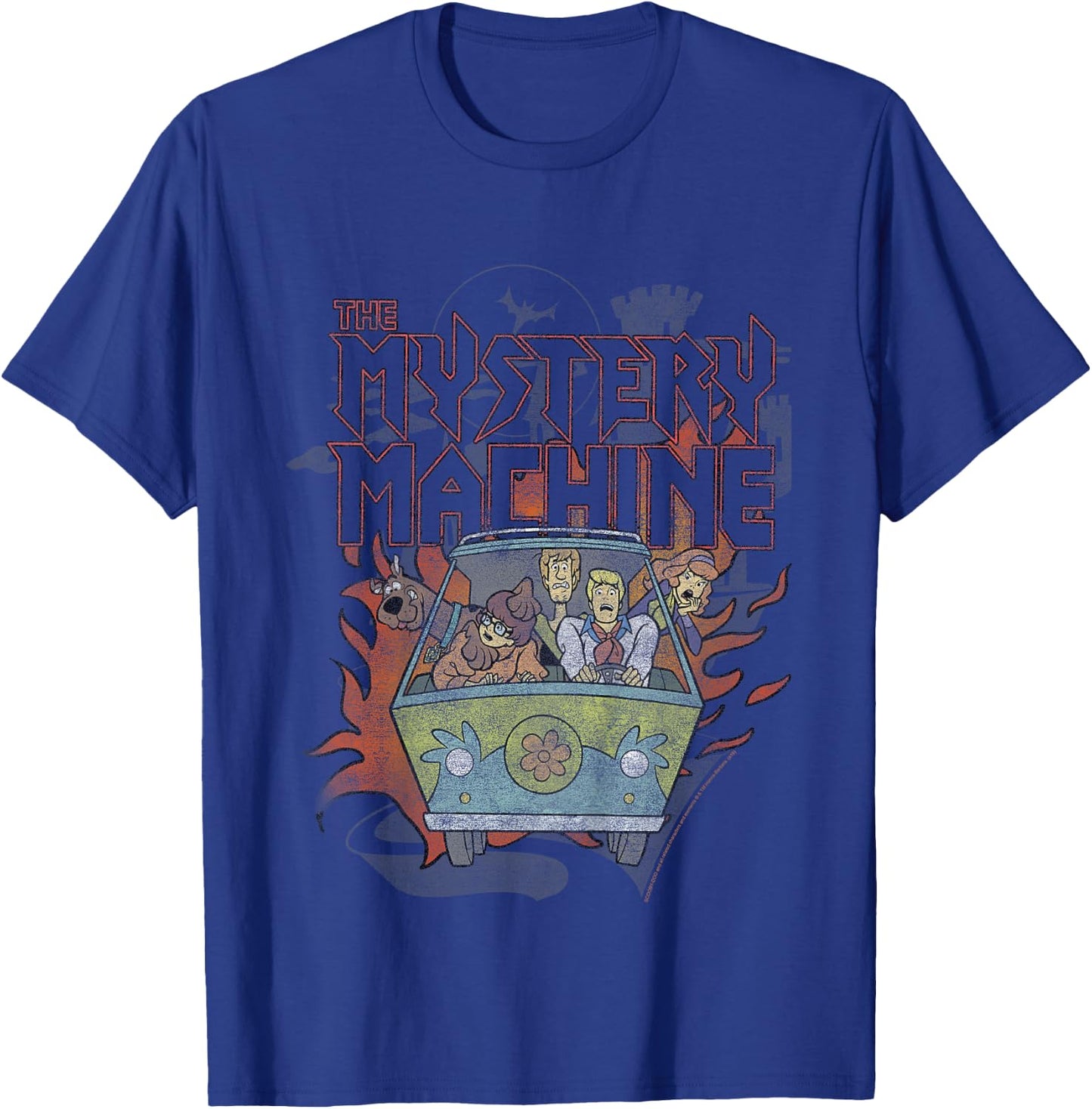 Kids Scooby-Doo The Mystery Machine Flame Portrait T-Shirt - T-Shirt | Royal