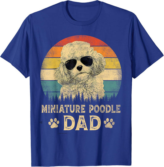 Vintage Miniature Poodle Dad Dog Lovers Father's Day Women T-Shirt - T-Shirt | Royal
