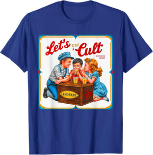 Let's Start A Cult Ironic Funny Vintage Horror T-Shirt - T-Shirt | Royal