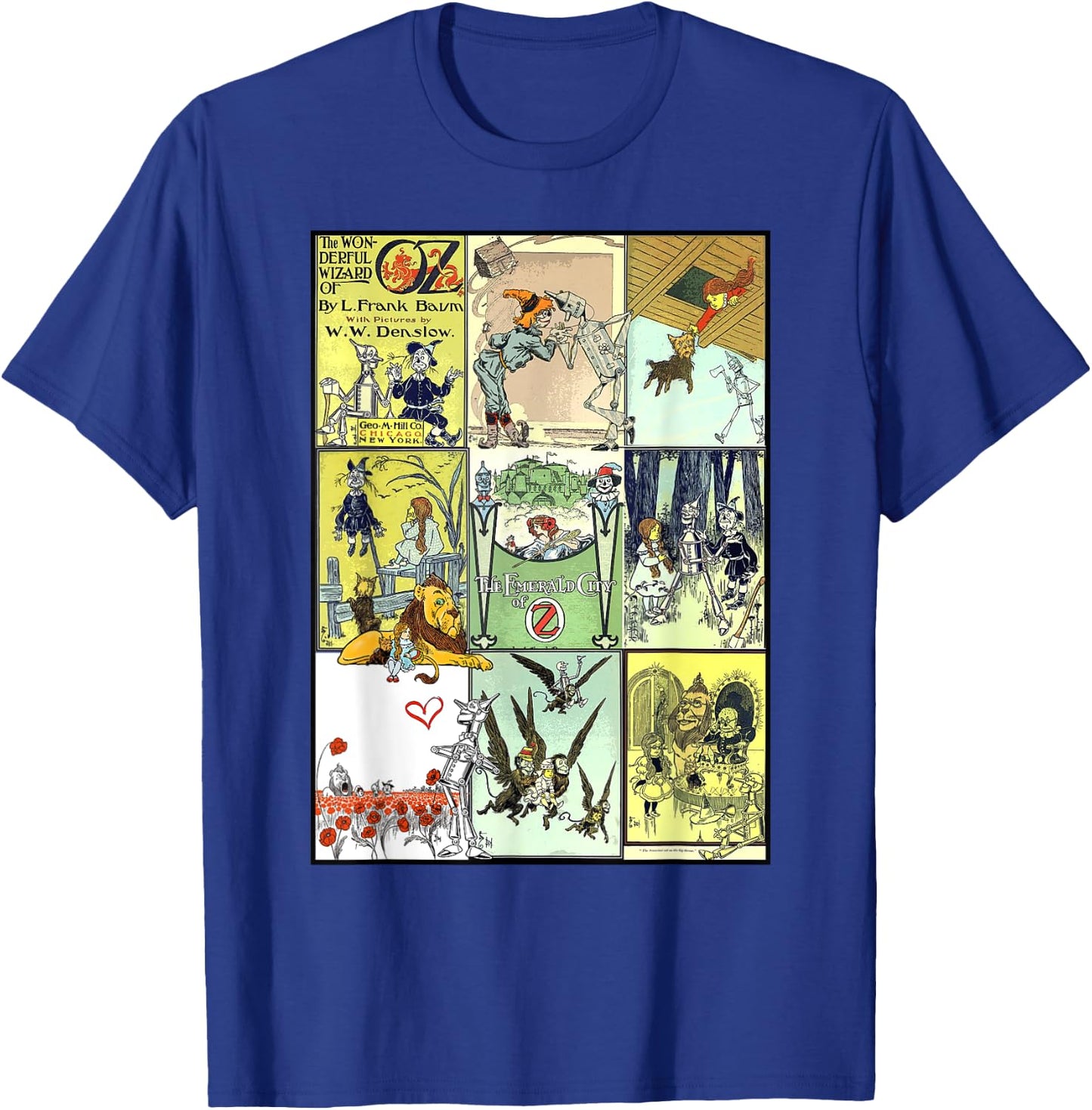 Dorothy and Toto The Wonderful Wizard of Oz Collage - Green, -Adults, Short Sleeve, , Small T-Shirt - T-Shirt | Royal