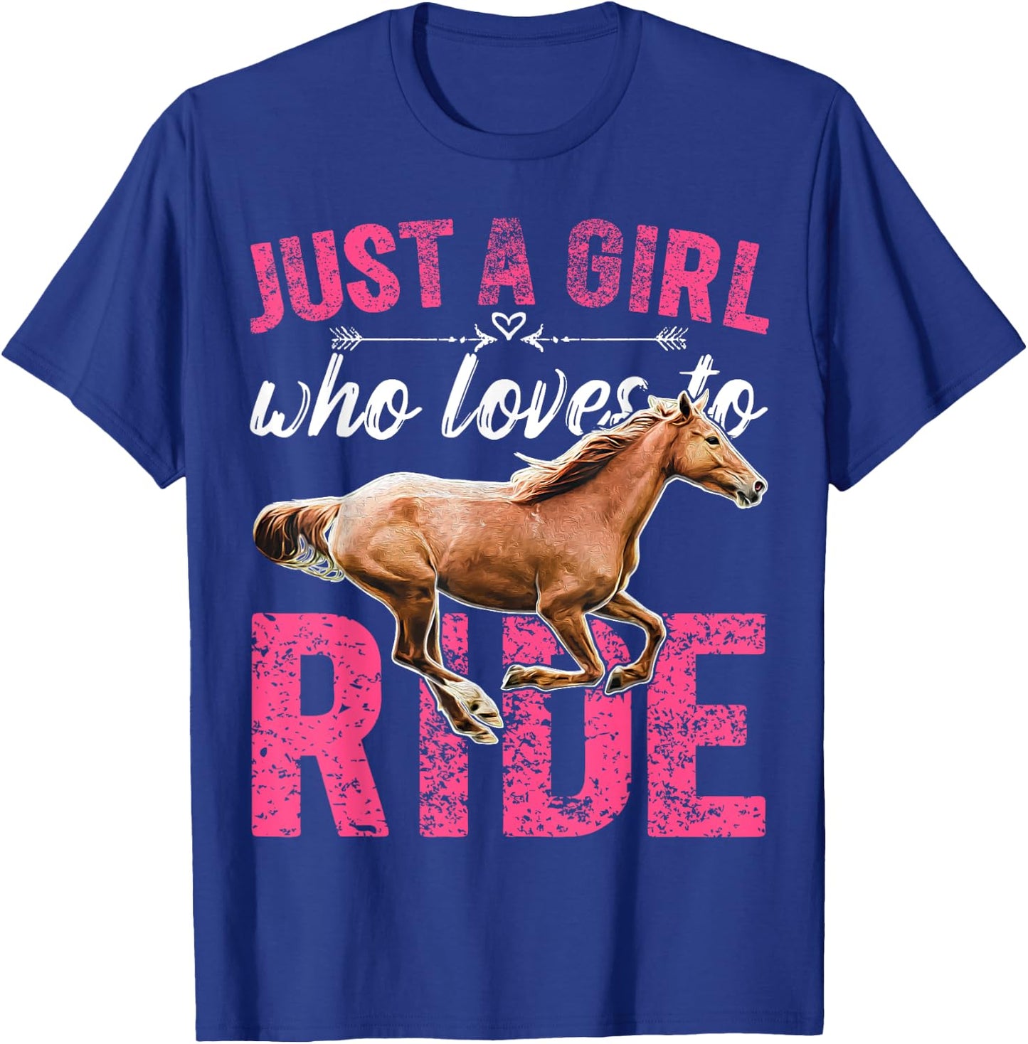 Just a Girl Who Loves to Ride Horses Horseback Riding Gift T-Shirt - T-Shirt | Royal