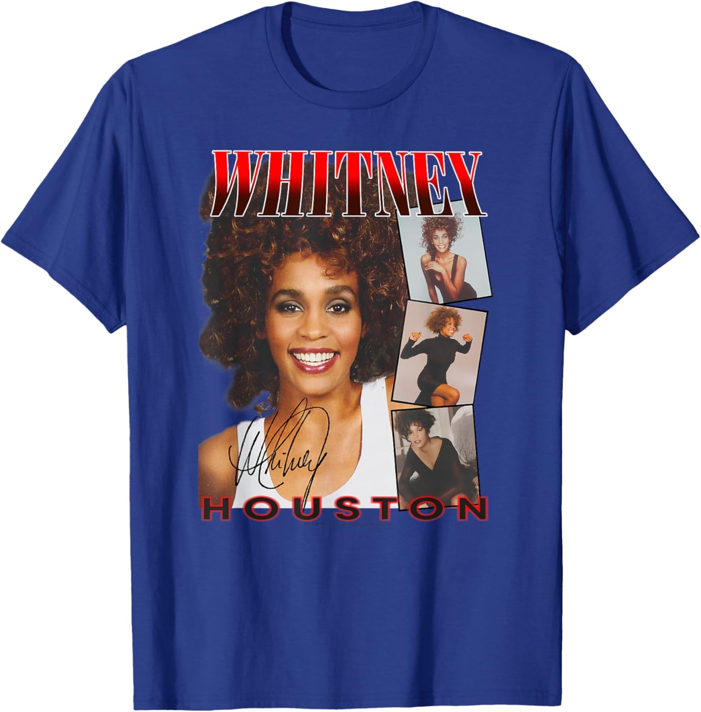 Whitney Houston Face Photos T-Shirt - T-Shirt | Royal