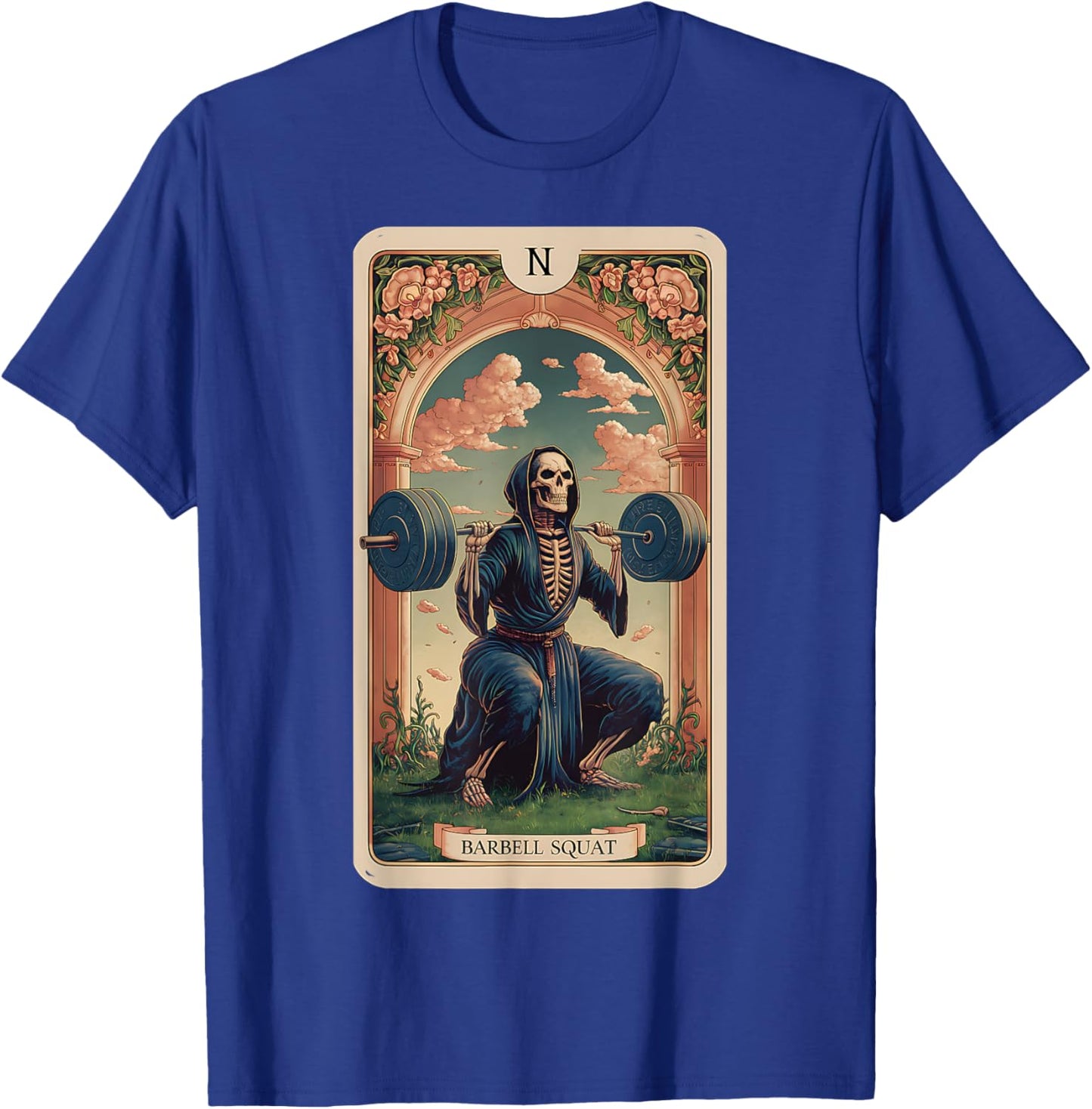 Funny Tarot Card Barbell Squat Gym Workout Tarot Card T-Shirt - T-Shirt | Royal