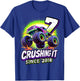 Birthday Monster Truck 7 year Old Boys 7th Party Born 2018 T-Shirt - T-Shirt | Royal