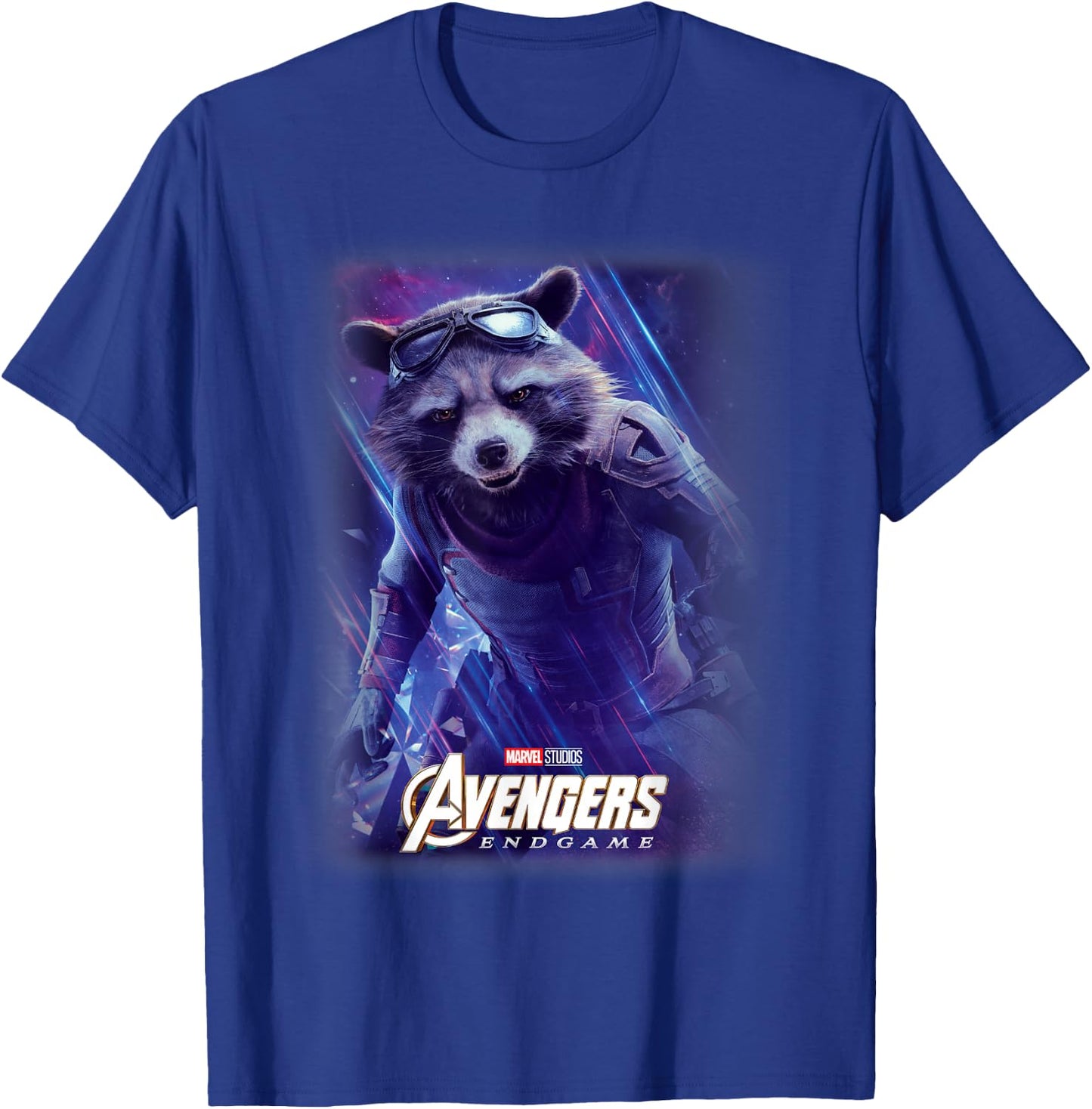 Marvel Avengers Endgame Rocket Raccoon Galactic Space Poster T-Shirt - T-Shirt | Royal