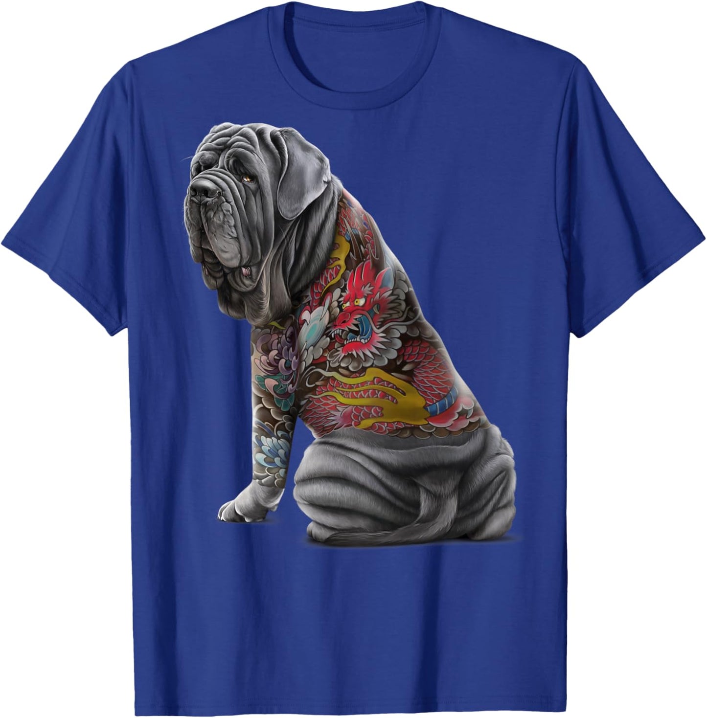 Neapolitan Mastiff Dog with Japanese Dragon Tattoo Irezumi Women Kids T-Shirt - T-Shirt | Royal
