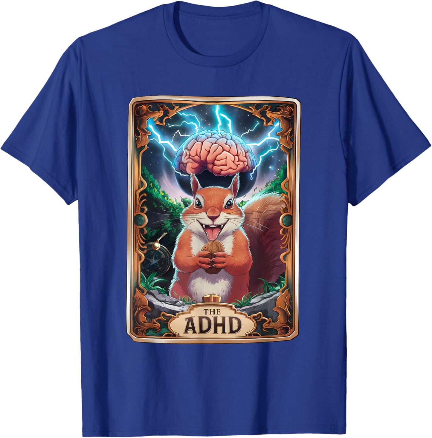The ADHD Funny Tarot Card Squirrel Autism Awareness T-Shirt - T-Shirt | Royal