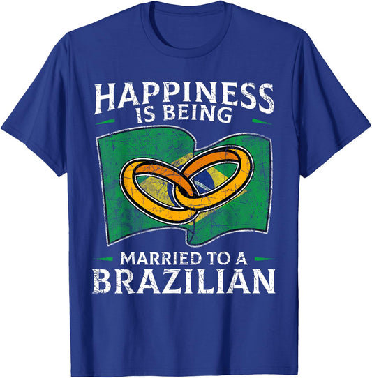 Brazilian Marriage Brazil Married Flag Wedded Culture T-Shirt - T-Shirt | Royal