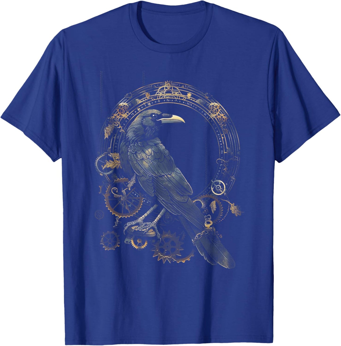 Crow Steampunk Gears Raven art Steampunk bird T-Shirt - T-Shirt | Royal