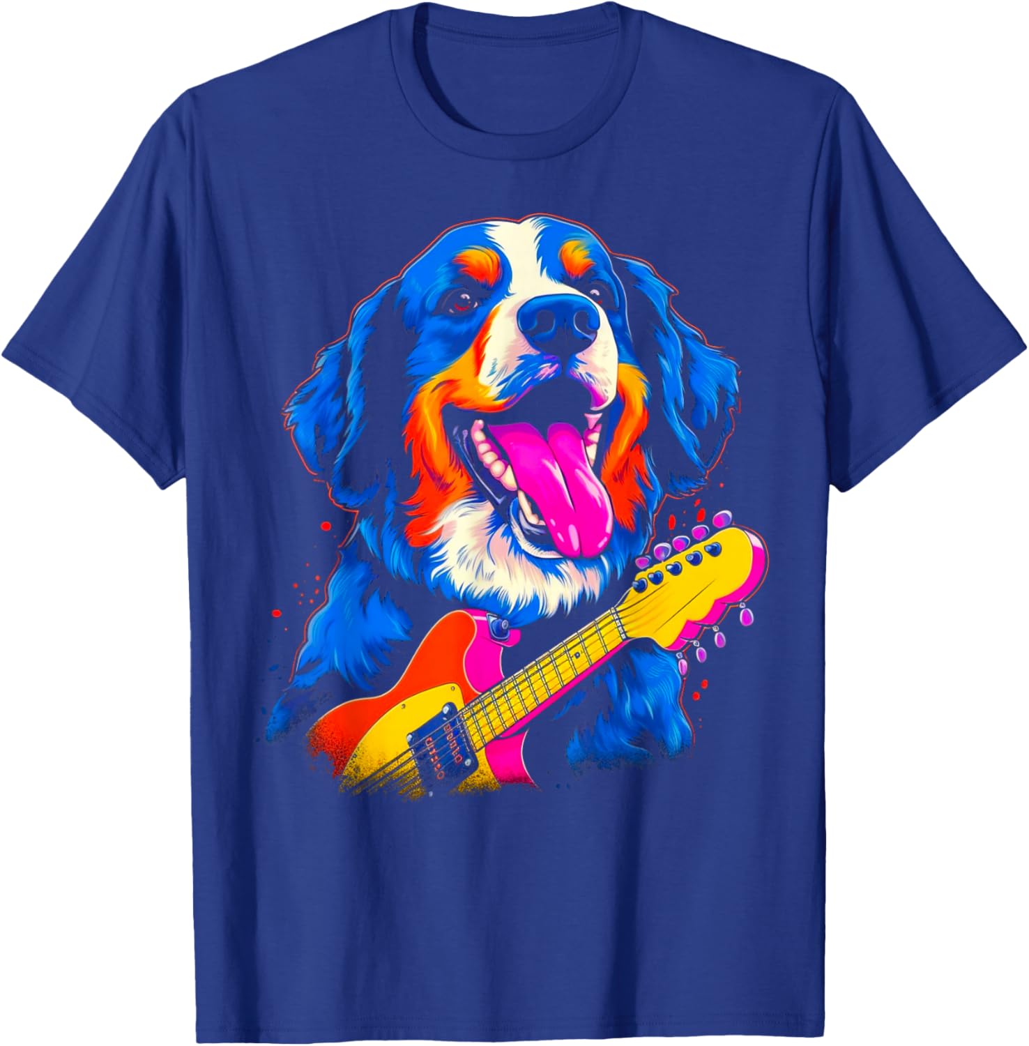 Bernese Mountain Dog Guitar T-Shirt - T-Shirt | Royal