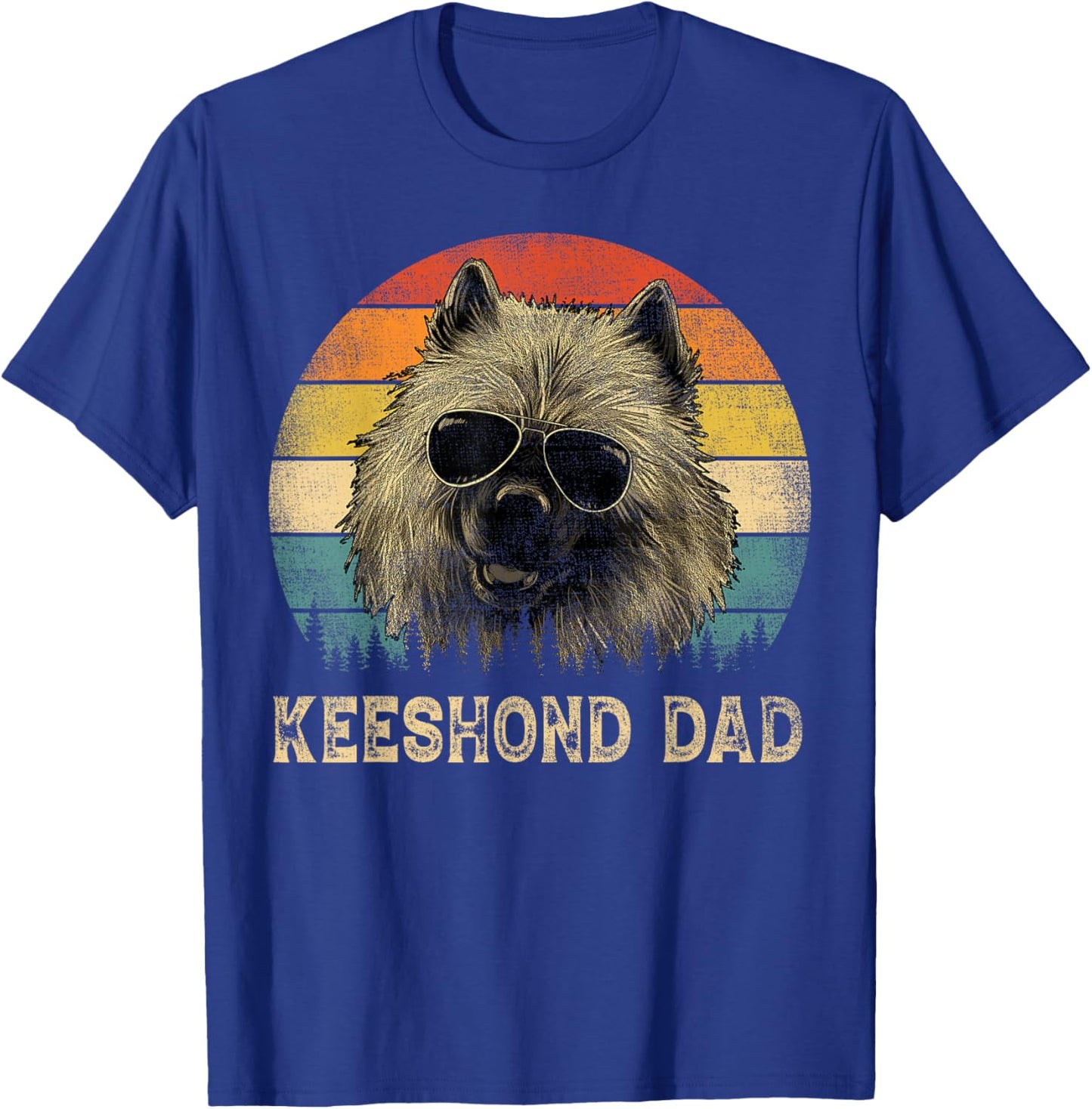 Vintage Keeshond Dad Dog Lovers Father's Day T-Shirt - T-Shirt | Royal