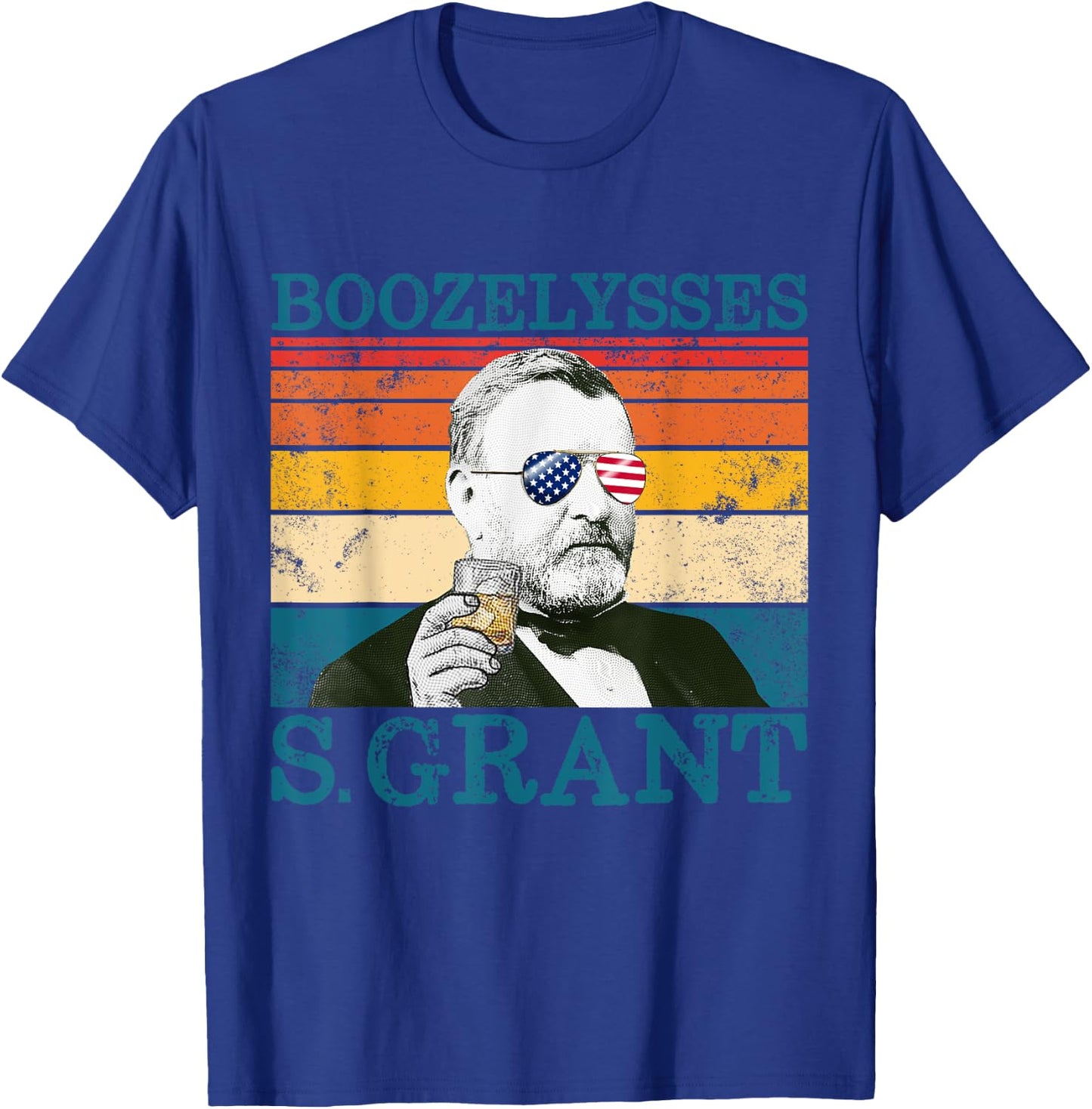 Boozelysses S. Grant Retro Drinking President Ulysses Grant T-Shirt - T-Shirt | Royal