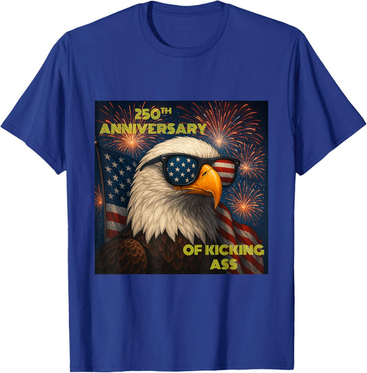 Merica 4th of July Merch. USA Eagle 250th Anniversary T-Shirt - T-Shirt | Royal