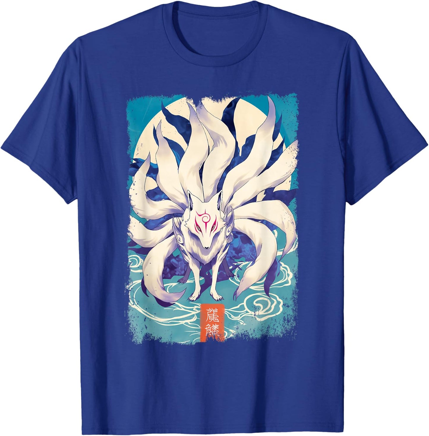 Japanese Kanji Fox Kitsune T-Shirt - T-Shirt | Royal
