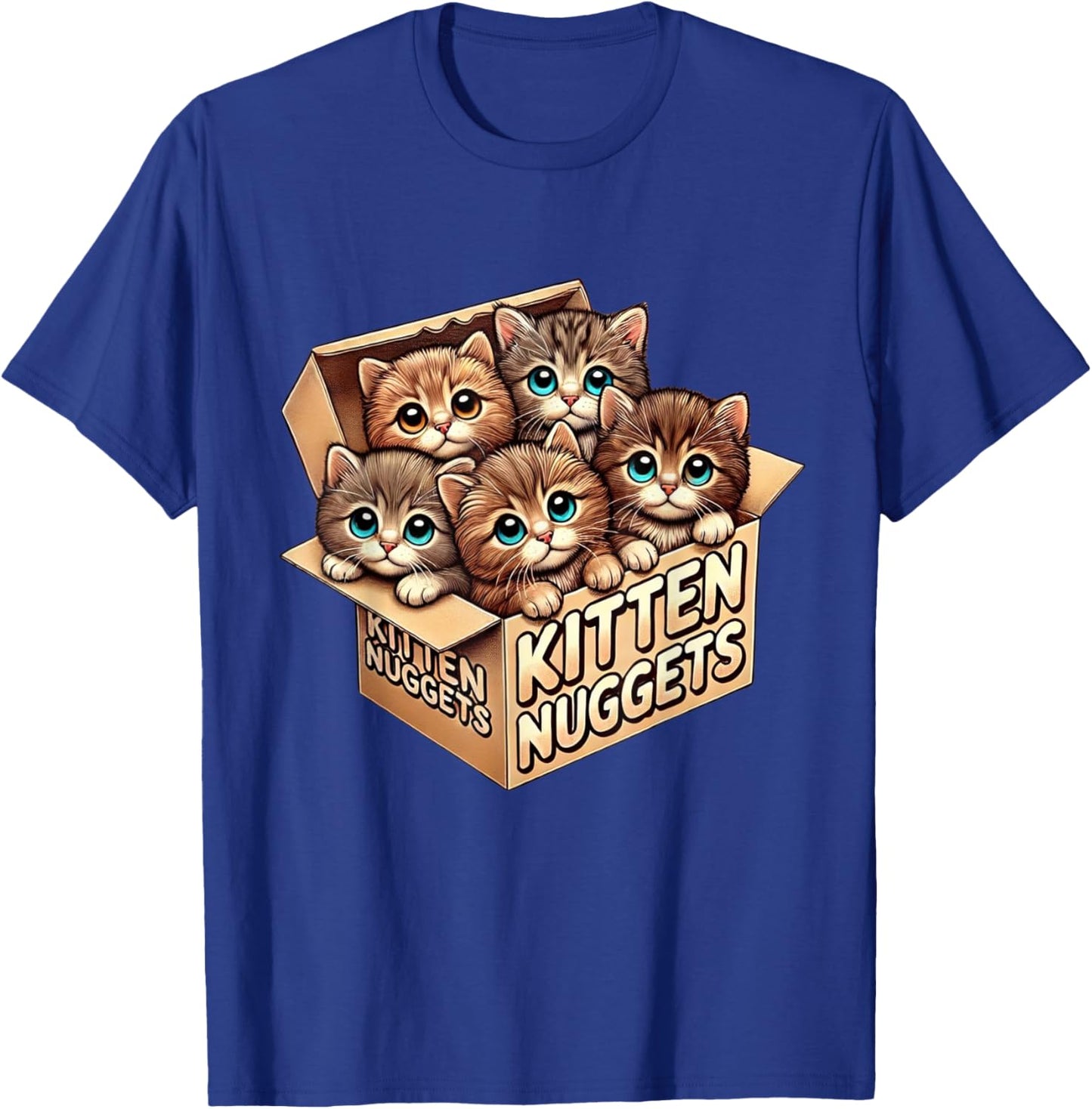 Kitten Nuggets Food Pun Cat Lover Gifts Chicken Nuggets Tea Men Women Kids T-Shirt - T-Shirt | Royal