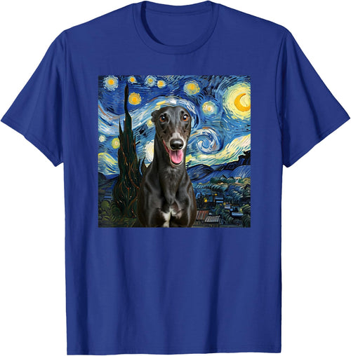 Black Greyhound Starry Night Dog Lover Gift Women Kids