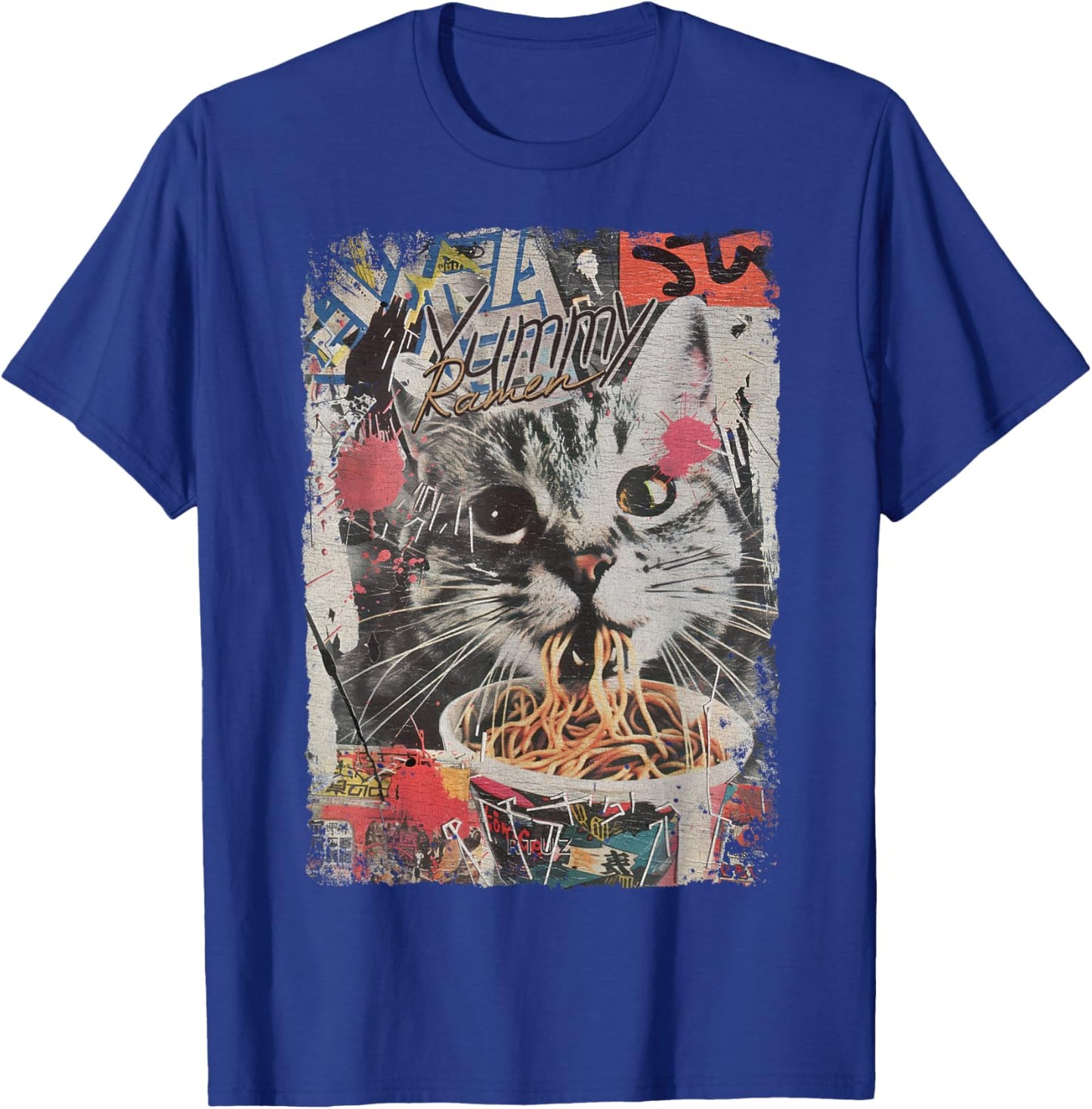 Ramen Noodles Cat Japan Y2K Kawaii Retro Cats Manga Anime T-Shirt - T-Shirt | Royal