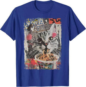 Ramen Noodles Cat Japan Y2K Kawaii Retro Cats Manga Anime T-Shirt - T-Shirt | Royal