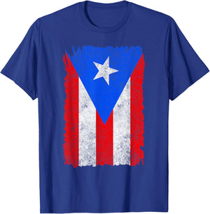 Vintage Boricua Puerto Rican Puerto Rico PR Flag Pride Roots T-Shirt - T-Shirt | Royal