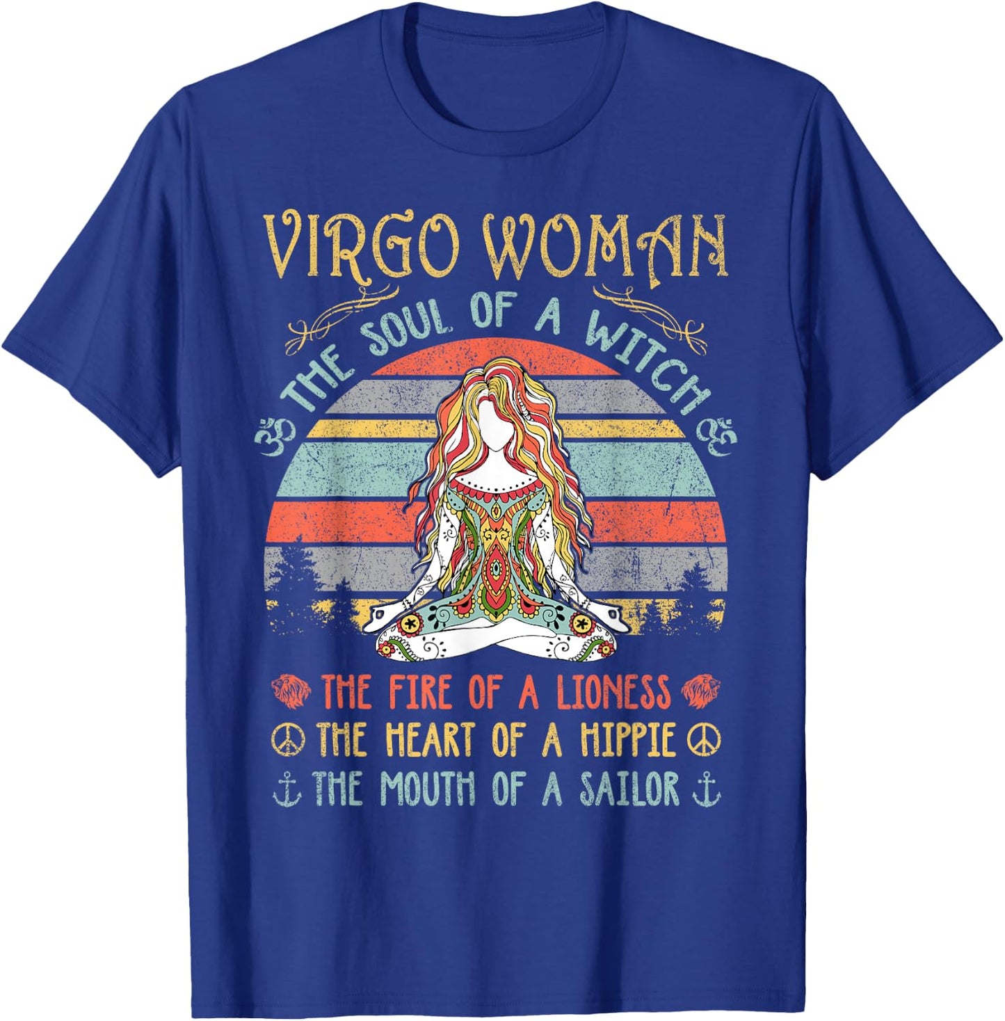 Virgo Woman The Soul Of A Witch Vintage Birthday T-Shirt - T-Shirt | Royal