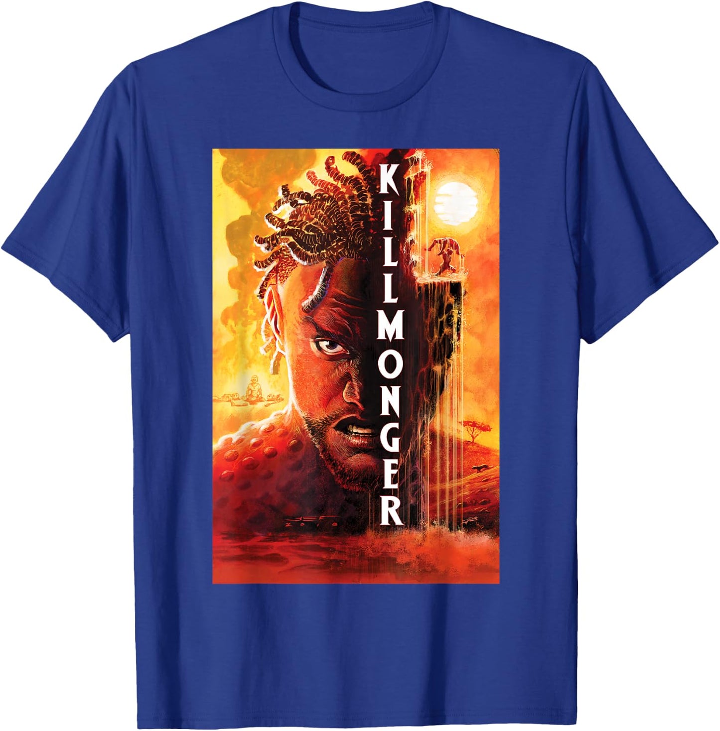 Marvel Comixology Killmonger Revenge Comic Book Cover T-Shirt - T-Shirt | Royal