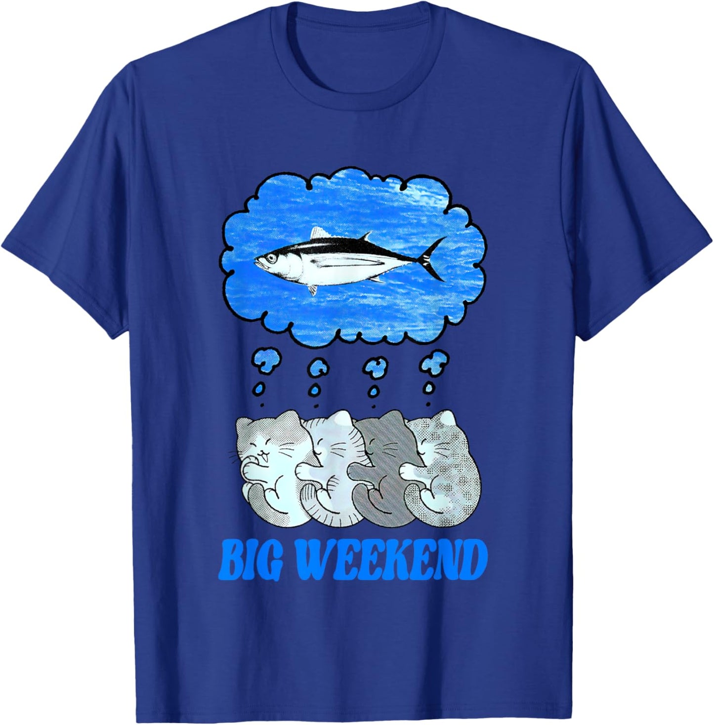 Paperbeatsscissors Big Weekend Cats Dreaming T-Shirt - T-Shirt | Royal