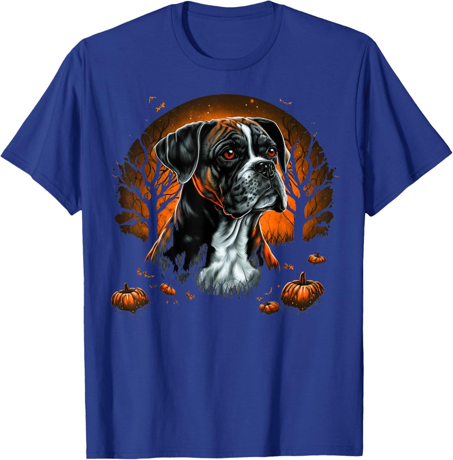 Pumpkin Boxer Dog costume on Boxer Dog Halloween Women Kids T-Shirt - T-Shirt | Royal
