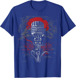Retro Microphone Gift Apparel -Adults Retro Black Small Short Sleeve T-Shirt - T-Shirt | Royal
